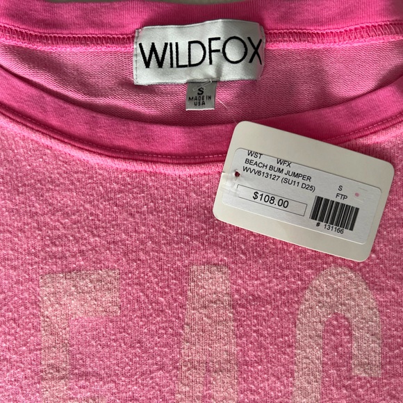 WILDFOX. Baggy Beach Jumper. Bubblegum Pink. “Beach Bum” Size: Small - Picture 6 of 7